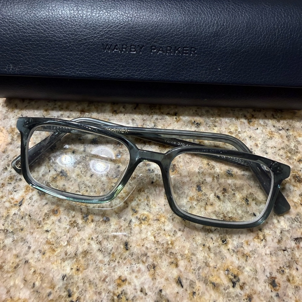 Warby Parker Verne Rectangle frames only  in Translucent blue